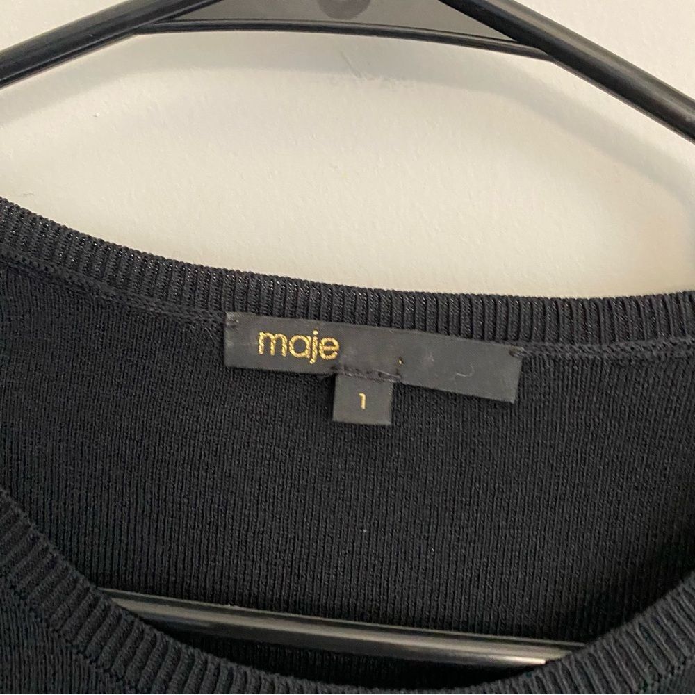 MAJE Madeline Cold-shoulder Sweater In Black - Picture 5 of 6